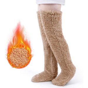 Snuggs Cozy Socks, Fuzzy Leg Warmers Over The Knee Sleeping Socks, Teddy Leg Plu